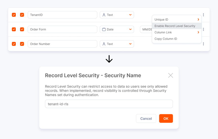 Enabling RLS on a dataset